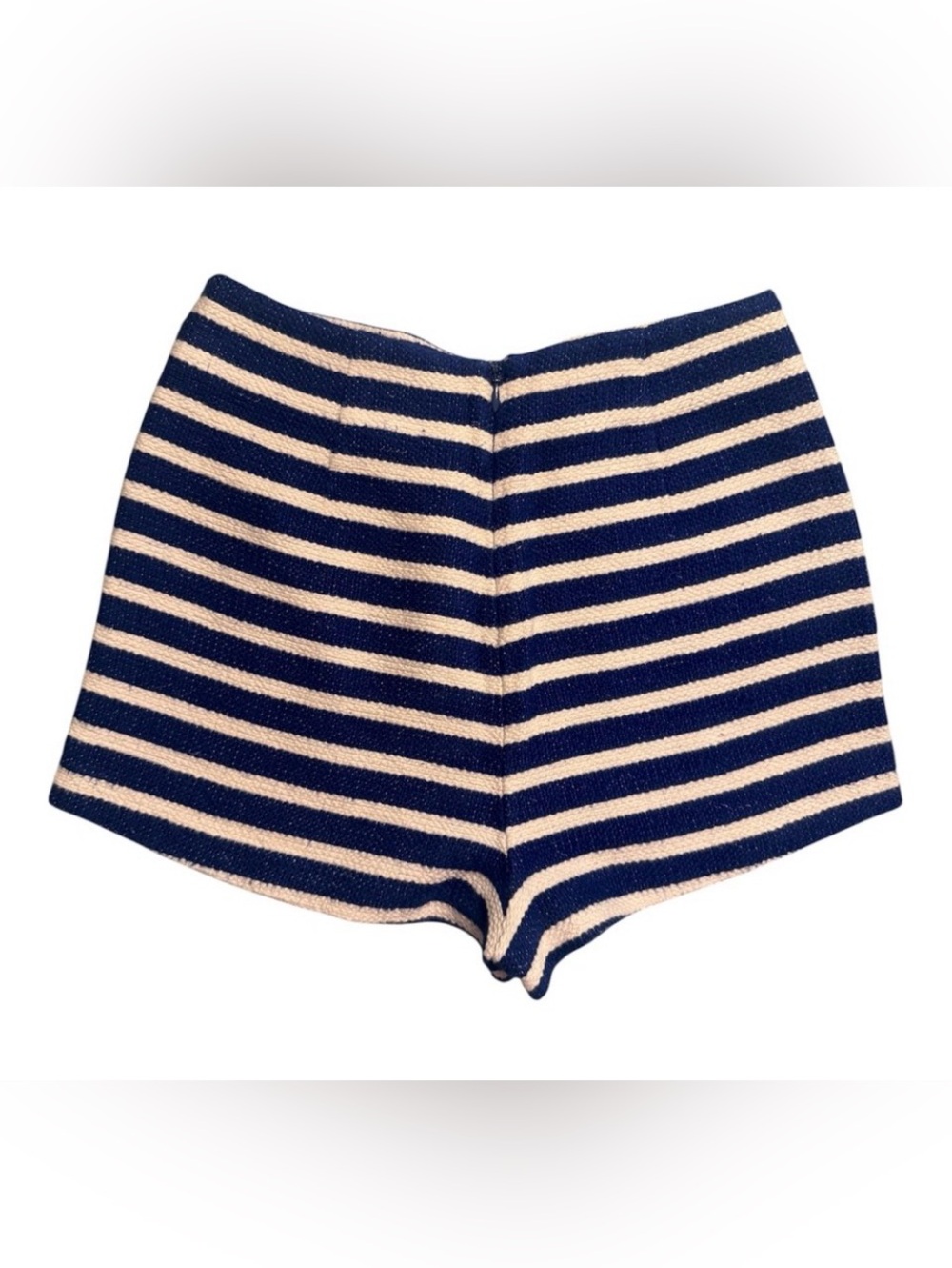 FOREVER 21 Vintage Striped Navy and Cream High-Waist Women's Shorts size S